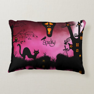 Spooky, funny halloween design accent pillow