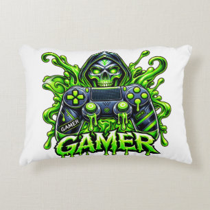 Spooky Gaming – Halloween Gamer Ghost Controller Accent Pillow
