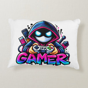 Spooky Gaming – Halloween Gamer Ghost Controller D Accent Pillow