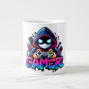 Spooky Gaming – Halloween Gamer Ghost Controller D Large Coffee Mug