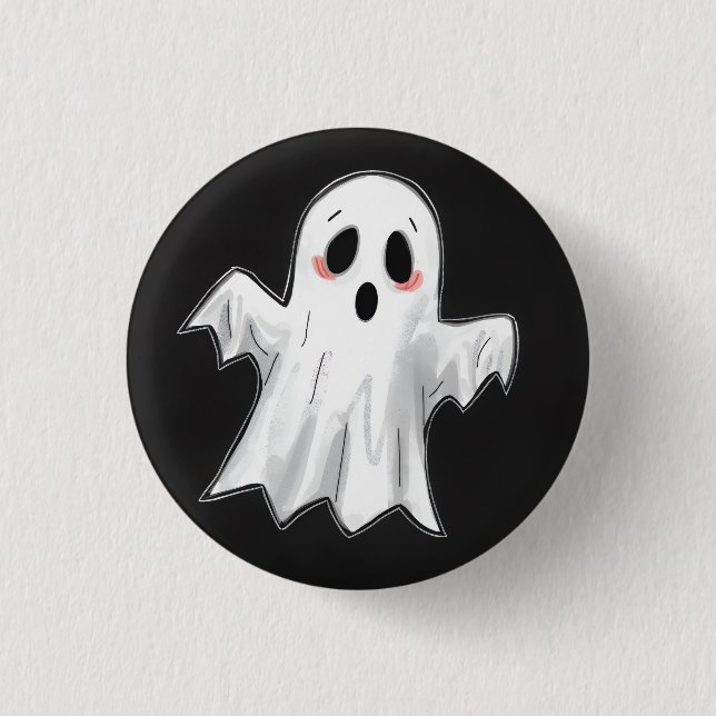 Spooky Ghost 1 Inch Round Button (Front)