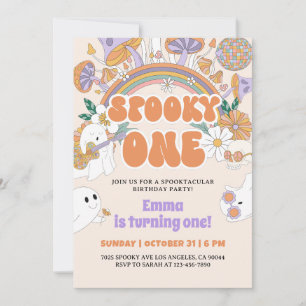 Spooky Ghost 1st Birthday Party Invitation