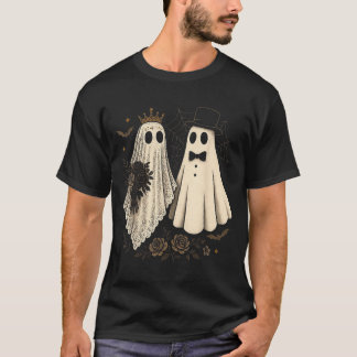 Spooky Ghost Bride And Groom Halloween Wedding T-Shirt