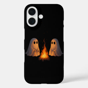 Spooky Ghost Campfire Night Forest Art - Halloween iPhone 16 Case
