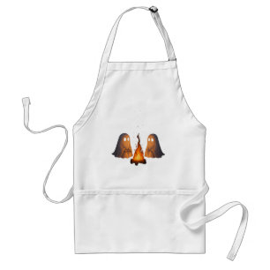 Spooky Ghost Campfire Night Forest Art - Halloween Standard Apron