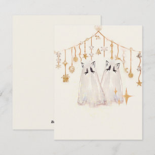 Spooky Ghost Cat Christmas Card