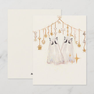 Spooky Ghost Cat Christmas Card