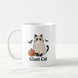 Spooky Ghost Cat Mug Halloween Ghost Cat
