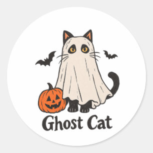 Spooky Ghost Cat Sticker Halloween Ghost Cat