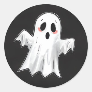 Spooky Ghost Classic Round Sticker