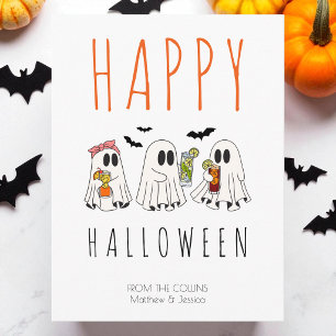 Spooky Ghost Cocktails Funny Adult Happy Halloween Holiday Postcard