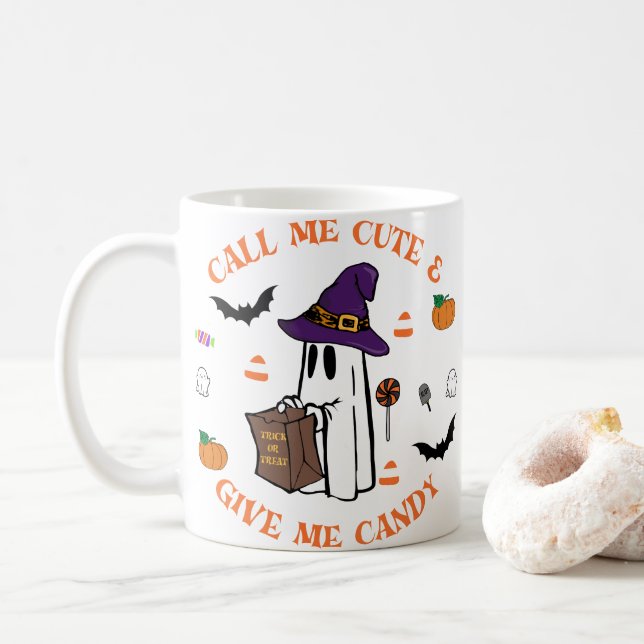 Spooky Ghost Coffee Mug (With Donut)