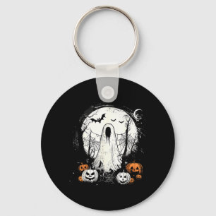 Spooky Ghost Costume Halloween Pumpkin Moon Spider Keychain