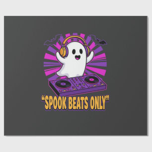 Spooky Ghost DJ Halloween Beats Design_1 Wrapping Paper