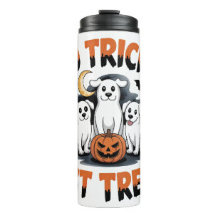 Spooky Ghost Dogs Cute Halloween Dog Design Thermal Tumbler