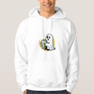 Spooky Ghost Drinking Matcha Halloween  Hoodie