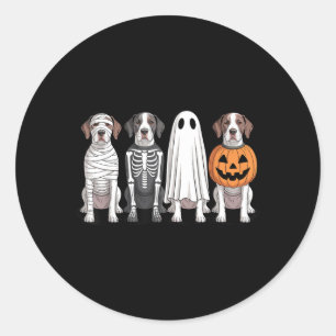 Spooky Ghost English Pointer Pumpkin Halloween Dog Classic Round Sticker