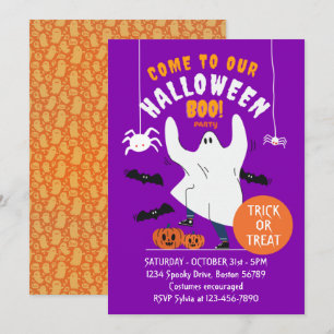 Spooky Ghost Funny Halloween Party Invitation