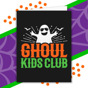 Spooky Ghost Ghoul Kids Club Funny Halloween Card