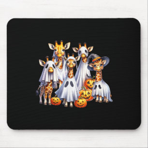 Spooky Ghost Giraffe Halloween Funny African Anima Mouse Pad
