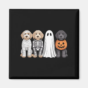 Spooky Ghost Goldendoodle Pumpkin Halloween Dog Magnet