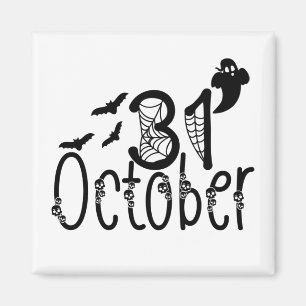 Spooky Ghost Halloween 31 October Magnet