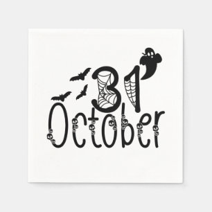 Spooky Ghost Halloween 31 October Napkin