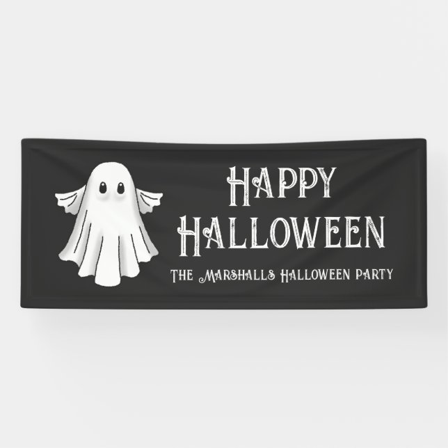 Spooky Ghost Halloween Banner (Horizontal)