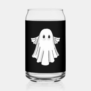 Spooky Ghost Halloween Can Glass