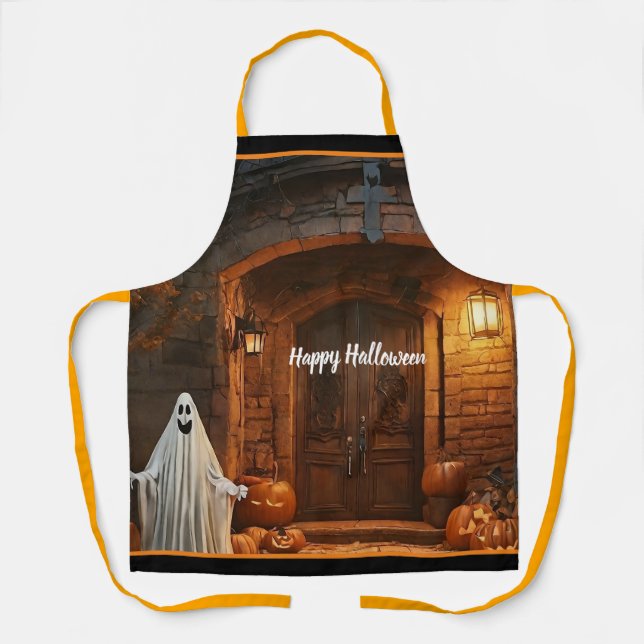 Spooky Ghost Halloween Collection Apron (Front)