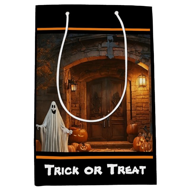 Spooky Ghost Halloween Collection Medium Gift Bag (Front)