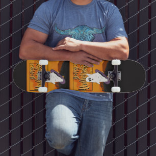 Spooky Ghost Halloween Costume Party Invitation Skateboard