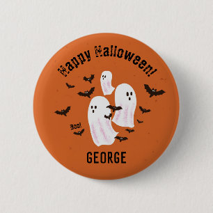 Spooky Ghost Halloween Custom Button