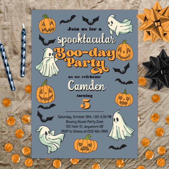 Spooky Ghost Halloween Fall Birthday Party Invitation (Creator Uploaded)