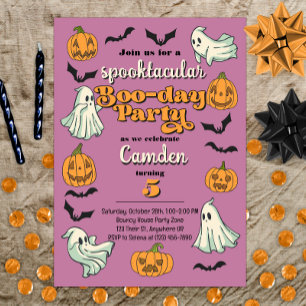 Spooky Ghost Halloween Fall Birthday Party Invitation