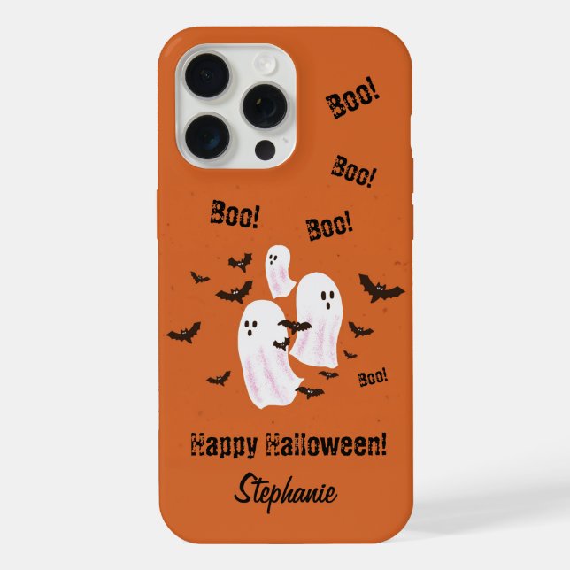 Spooky Ghost Halloween iPhone Case (Back)
