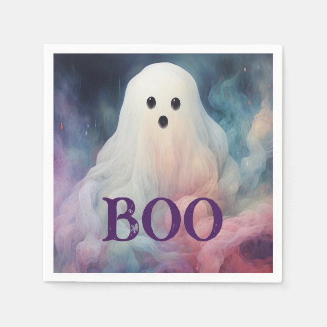 Spooky Ghost Halloween Napkin (Front)