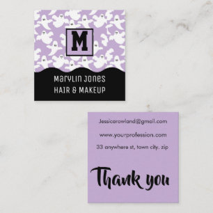 SPOOKY GHOST HALLOWEEN SQUARE BUSINESS CARD