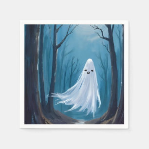 Spooky Ghost   Happy Halloween Party Napkin