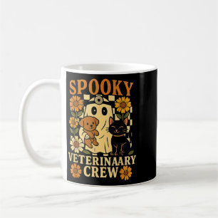 Spooky Ghost Holding Black Cat Dog Veterinarian Coffee Mug