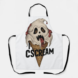 Spooky Ghost Ice Cream "I CSCREAM" Apron