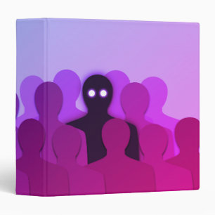 Spooky Ghost In People Crowd Horror Art Binder