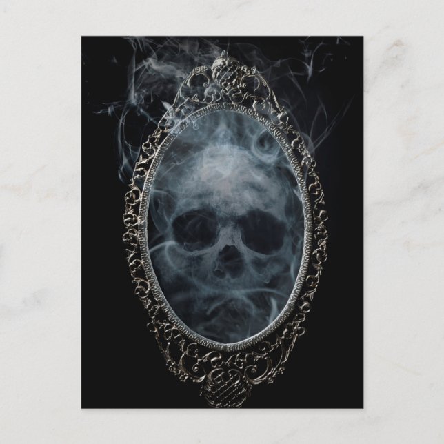 Spooky Ghost Mirror Halloween   Postcard (Front)