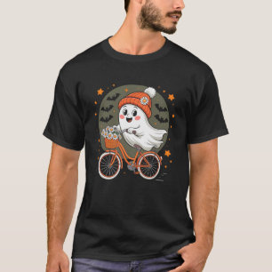 Spooky Ghost on Bike Funny Halloween Men Women Kid T-Shirt