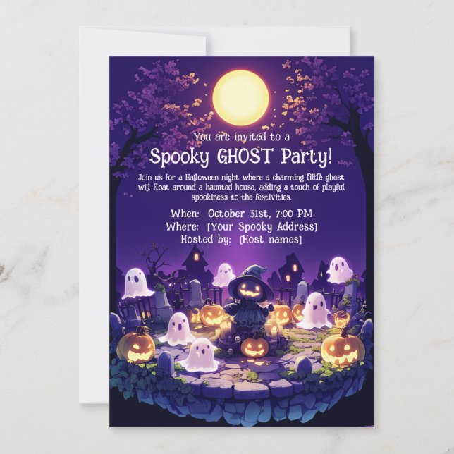 Spooky Ghost Party Invitation (Front)