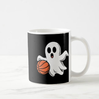 Spooky Ghost Playing Basketball Retro Halloween Co Coffee Mug