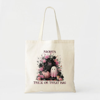 Spooky Ghost & Pumpkin Halloween Trick or Treat Tote Bag