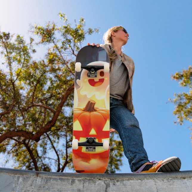 Spooky Ghost Pumpkin Party Glow Skateboard (Outdoor 1)