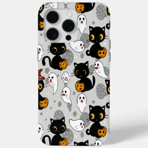 Spooky Ghost Pumpkin Paws iPhone 15 Pro Max Case