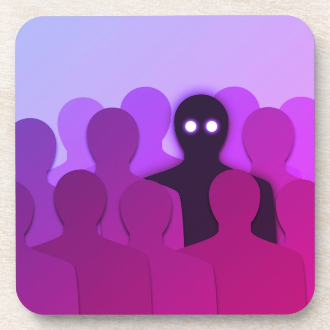 Spooky Ghost Purple Halloween Coaster (Front)